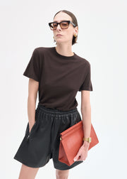Combat Short in Leather - Chocolate - CO Collections